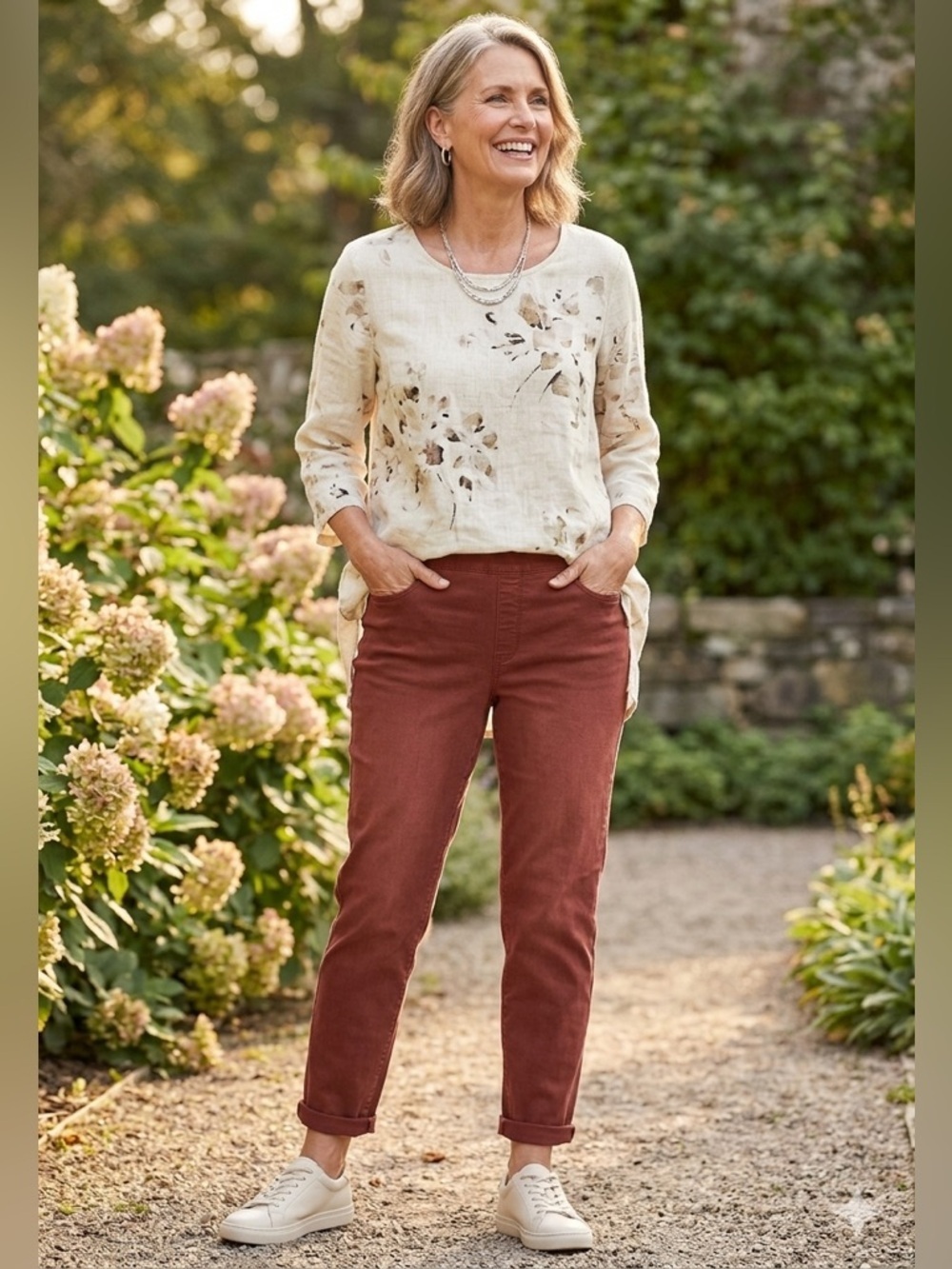 Soft Surroundings | Rust High Rise Pull-on Ankle Jeans | Sz L